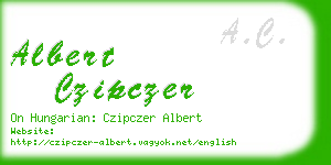 albert czipczer business card